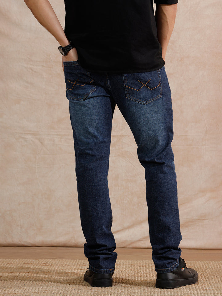 Casual Heavy Fade Slim Fit Jeans | Blue