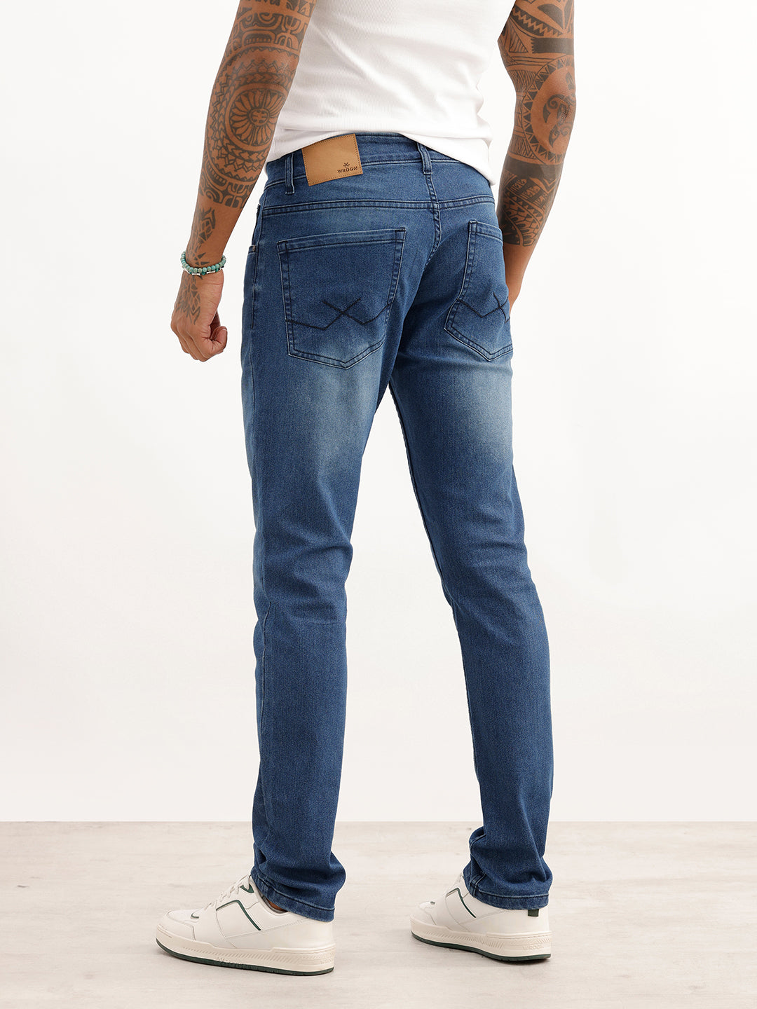 Faded Slim Fit Denim Jeans | Dark Blue