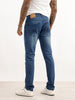 Faded Slim Fit Denim Jeans | Dark Blue