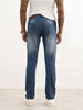 Faded Straight Fit Denim Jeans | Blue