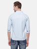 Sharp Solid Blue Cotton Shirt