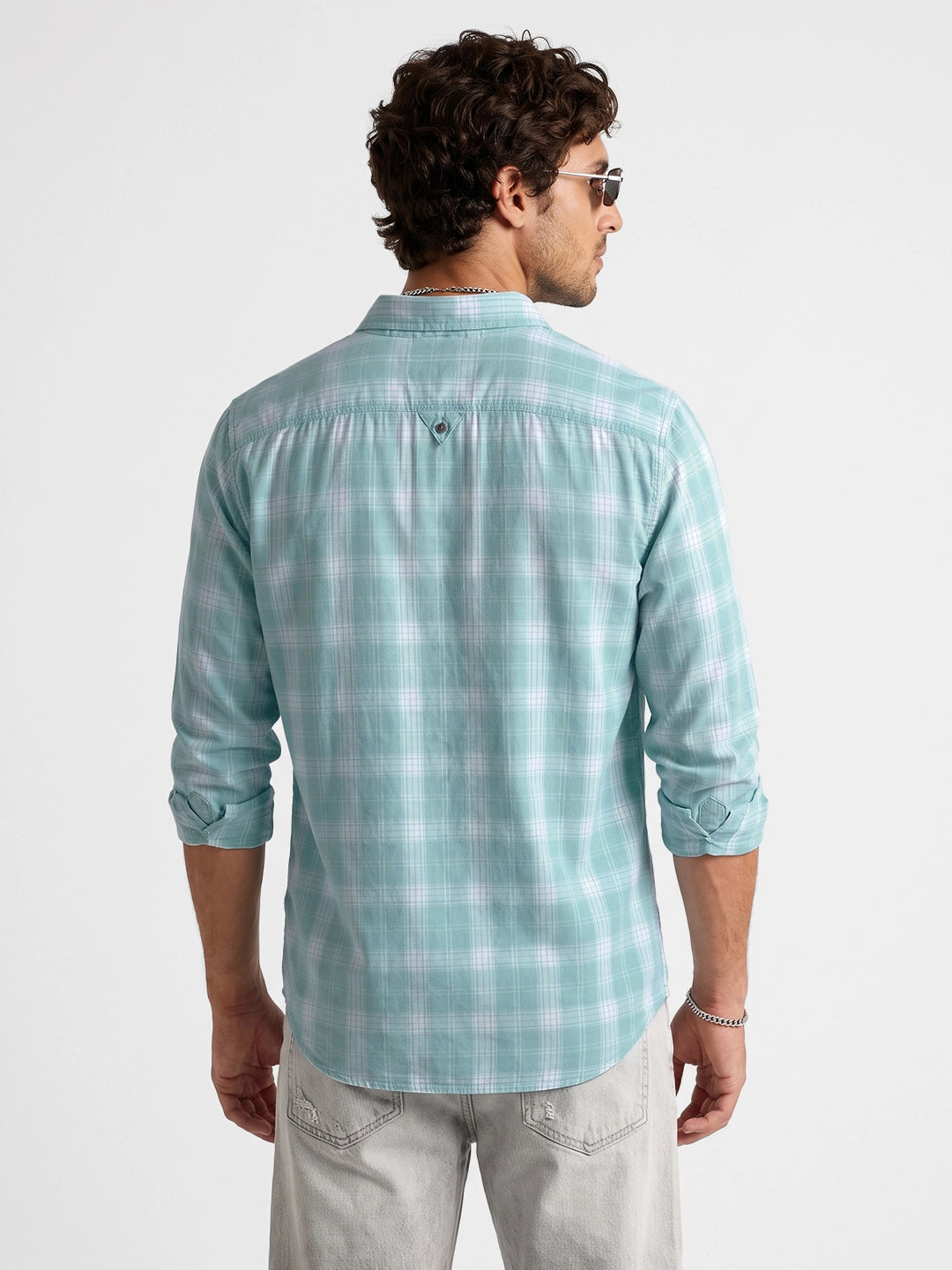 Checkered Full Sleeve Shirt | Light Green