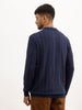 Slim Fit Flatknit Full Sleeve Polo T-Shirt | Navy Blue | WPT02FSSL1256S