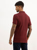 Textured Slim Fit Polo T-Shirt | Wine