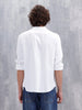 100% Cotton Solid Mandarin Collar Shirt | Off White