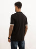 Slim Fit Contrast Sleeve Polo T-Shirt | Black