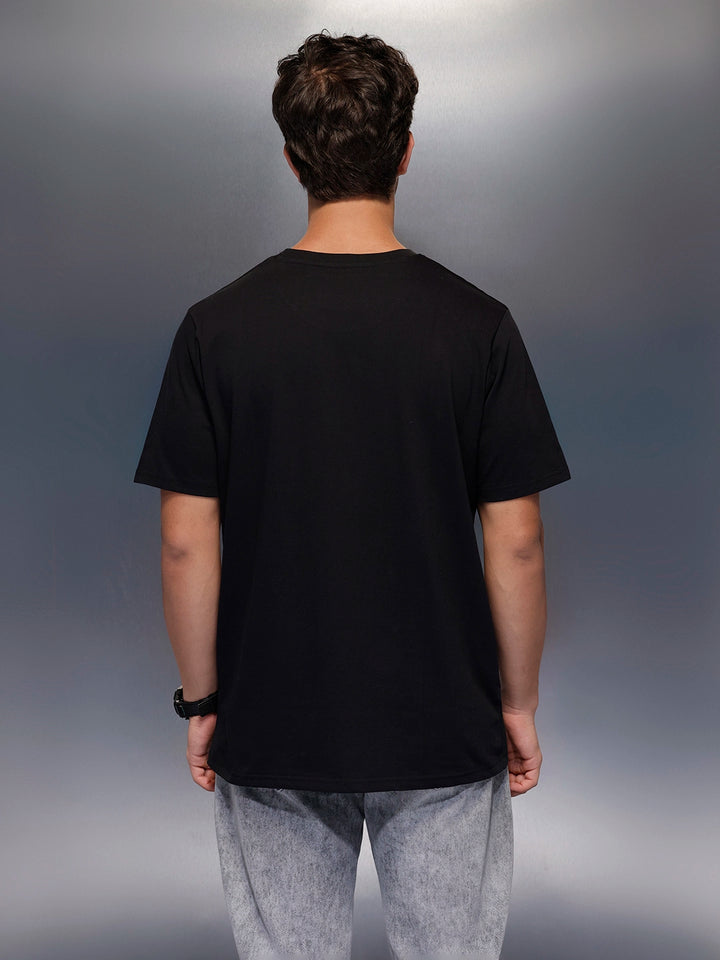 Placement Printed T-Shirt   |  Black