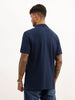 Solid Slim Fit Polo T-Shirt | Navy Blue