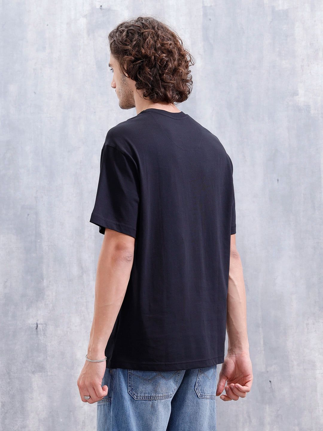 Men’s Casual Oversized Fit Graphic T-Shirt | Black