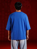 Men’s samurai mask graphic oversized T-shirt | Blue