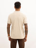 Slim Fit Solid Tipping Collar Polo T-Shirt | Beige