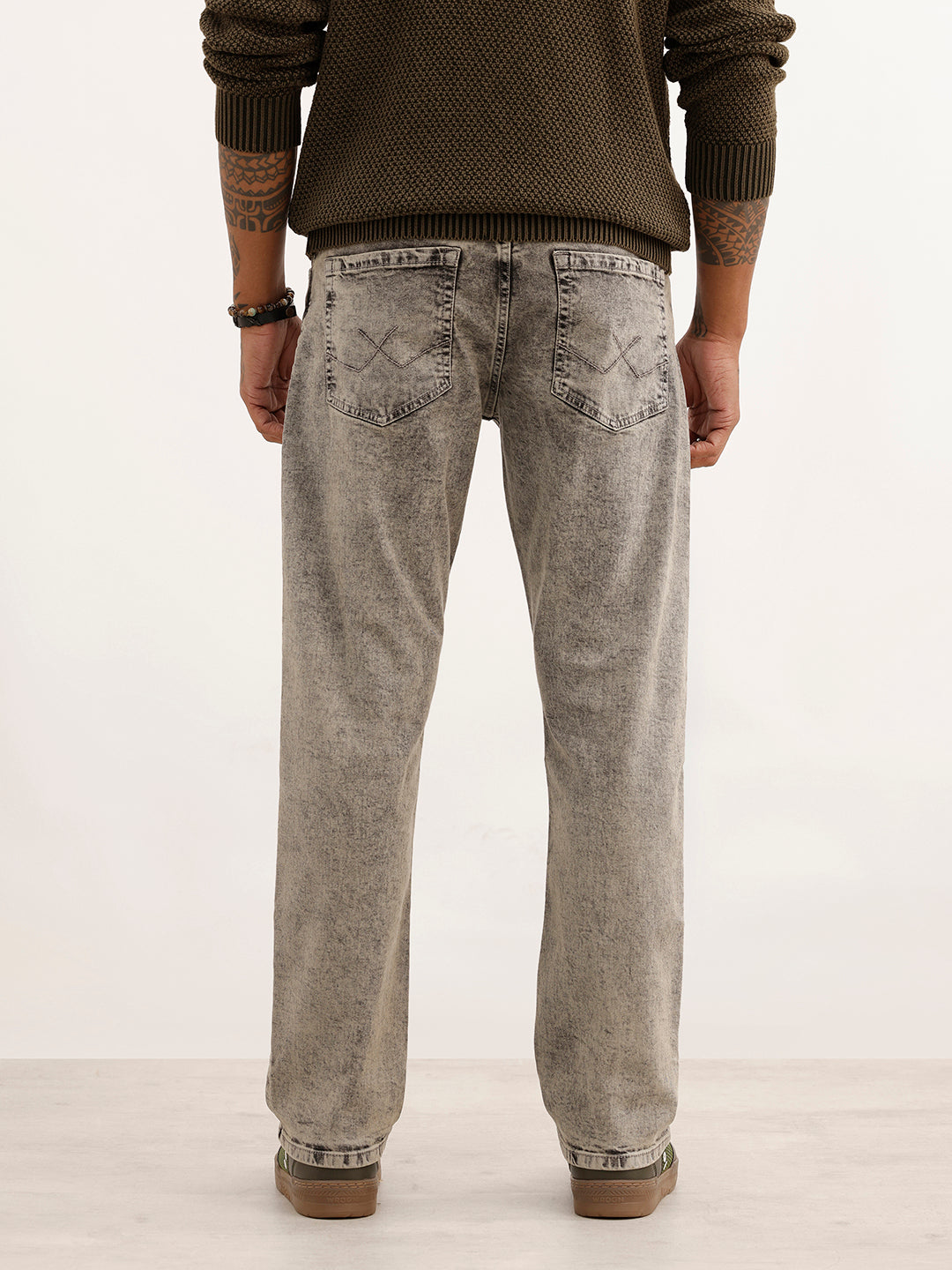 Washed Anti Fit Denim Jeans | Grey