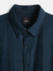 Solid Linen Blend Slim Fit Shirt | Navy