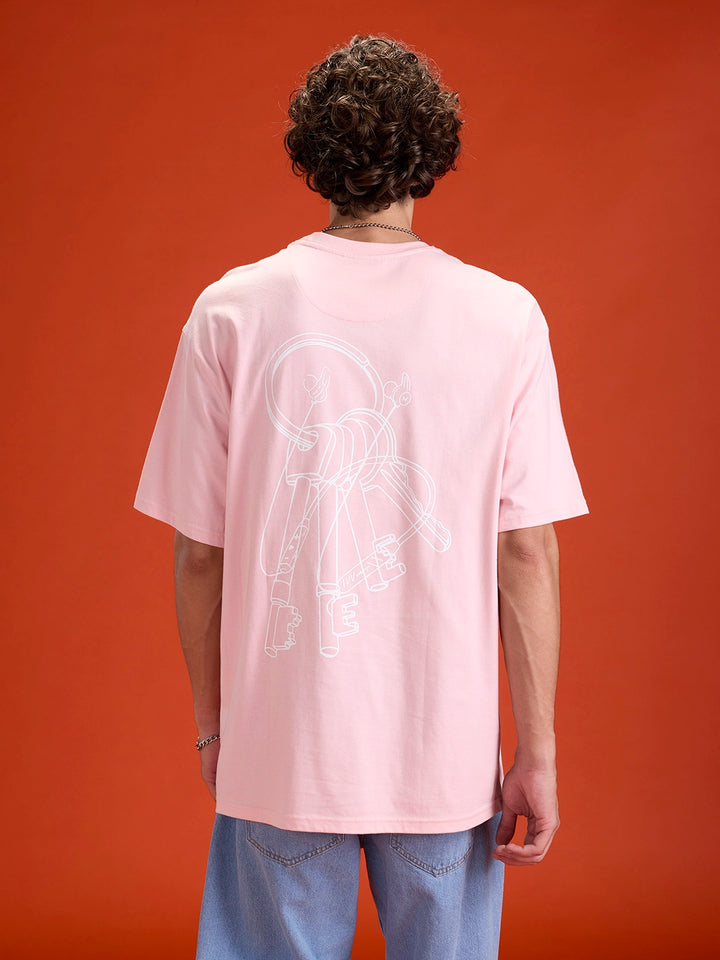 Wrogn Regular Fit Graphic Tee | Pink