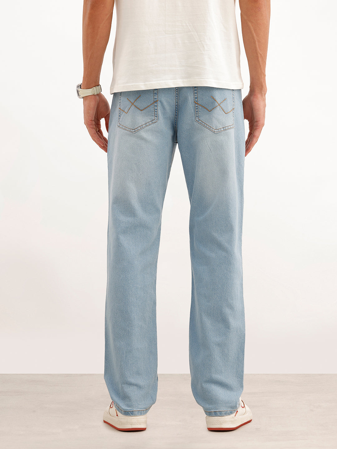 Solid Straight Fit Denim Jeans | Light Blue | WWJN2353AZ
