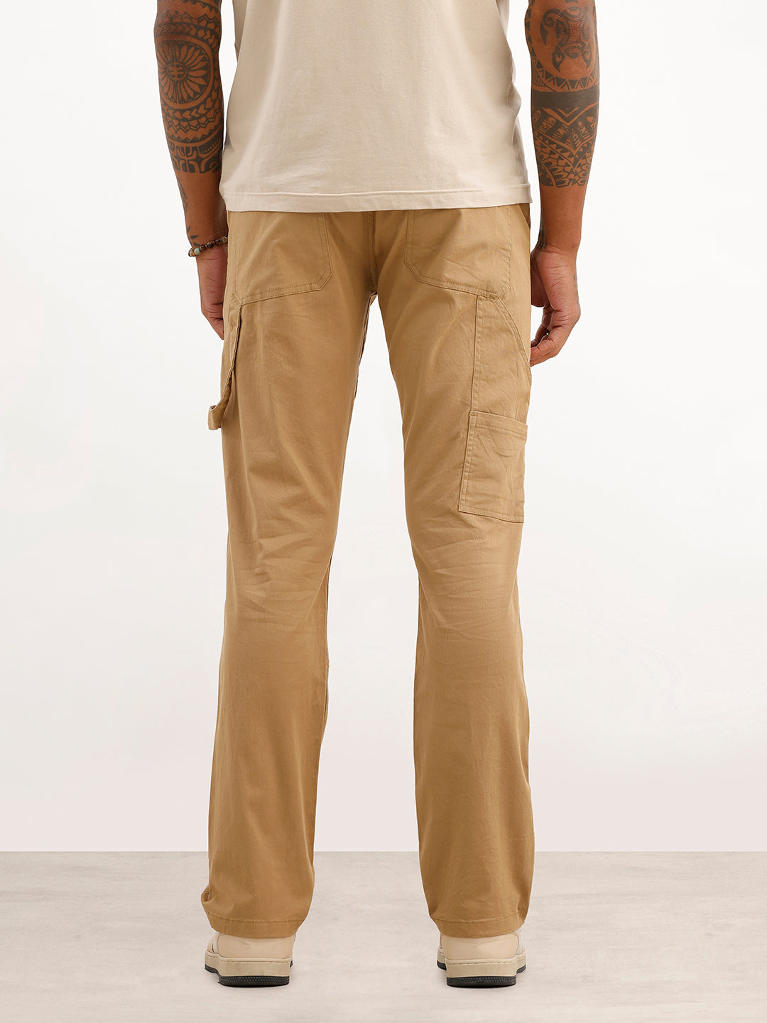 Solid Straight Fit Carpenter Trouser | Khaki