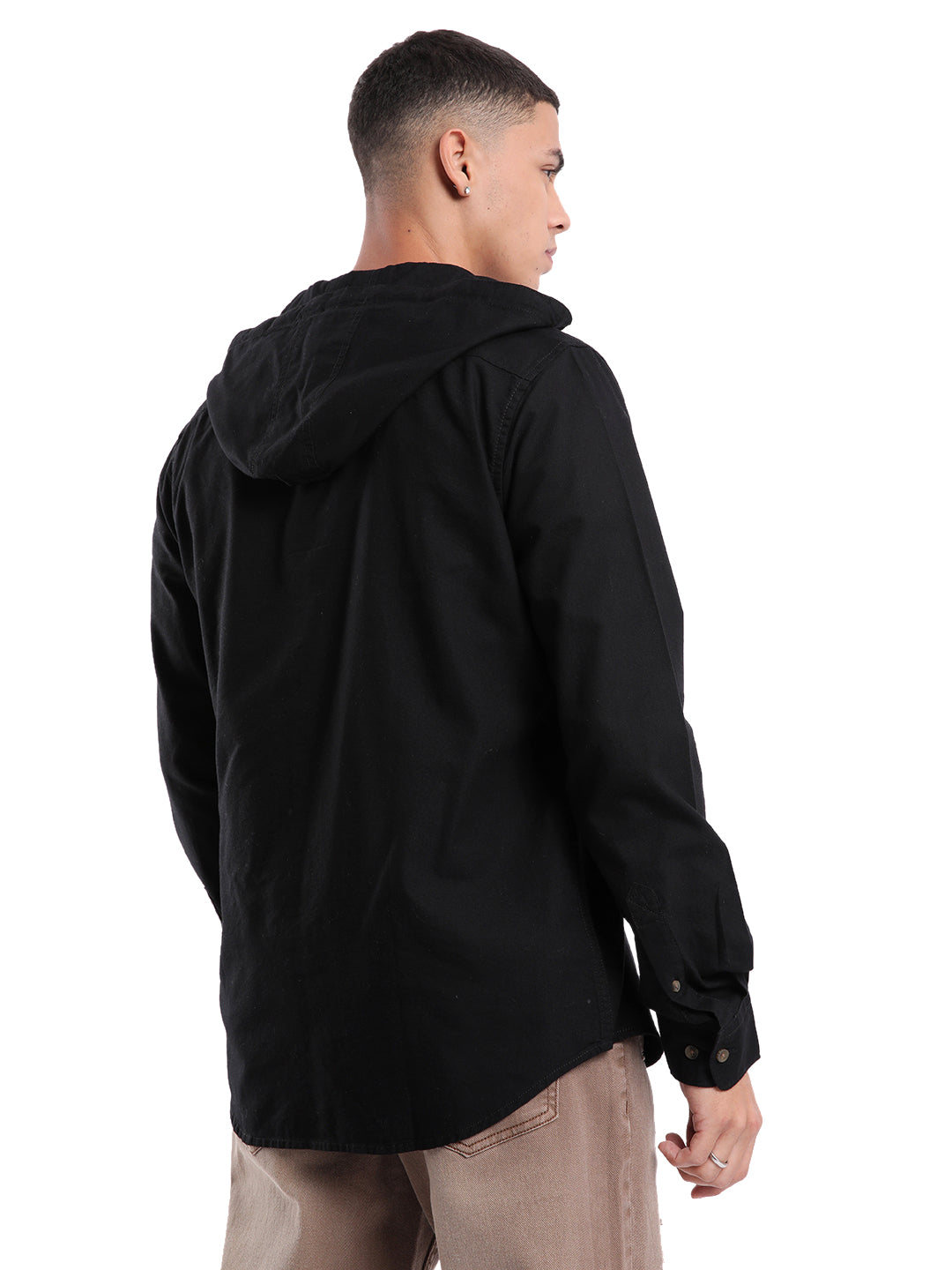 Elite Black Hooded Shirt