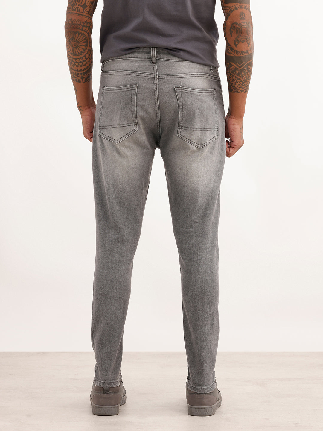 Faded Slim Fit Denim Jeans | Grey | WUJN2624F