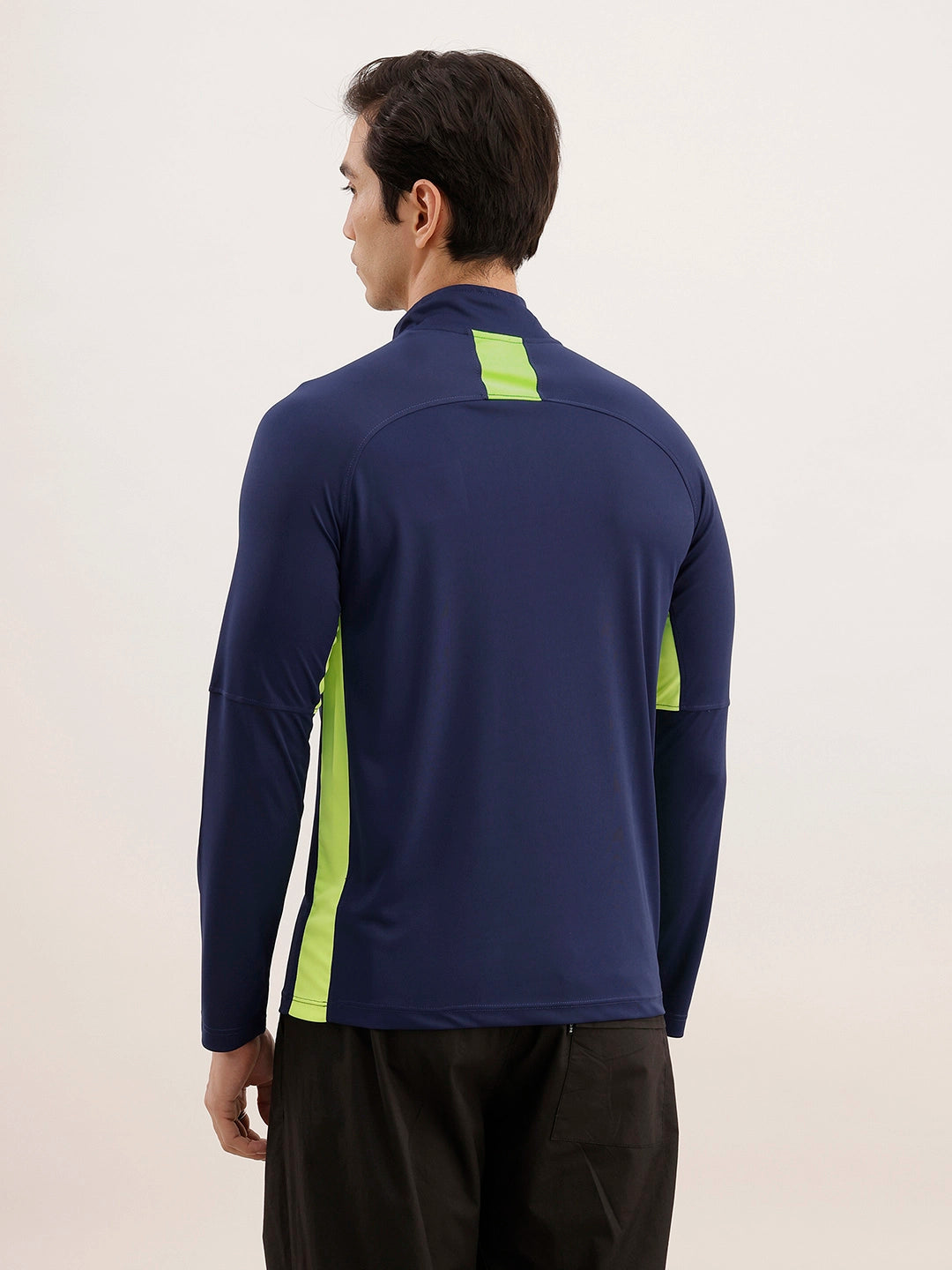 Slim Fit Full Sleeve Active T-Shirt | Navy Blue