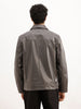 Solid Slim Fit Zipper Jacket | Charcoal