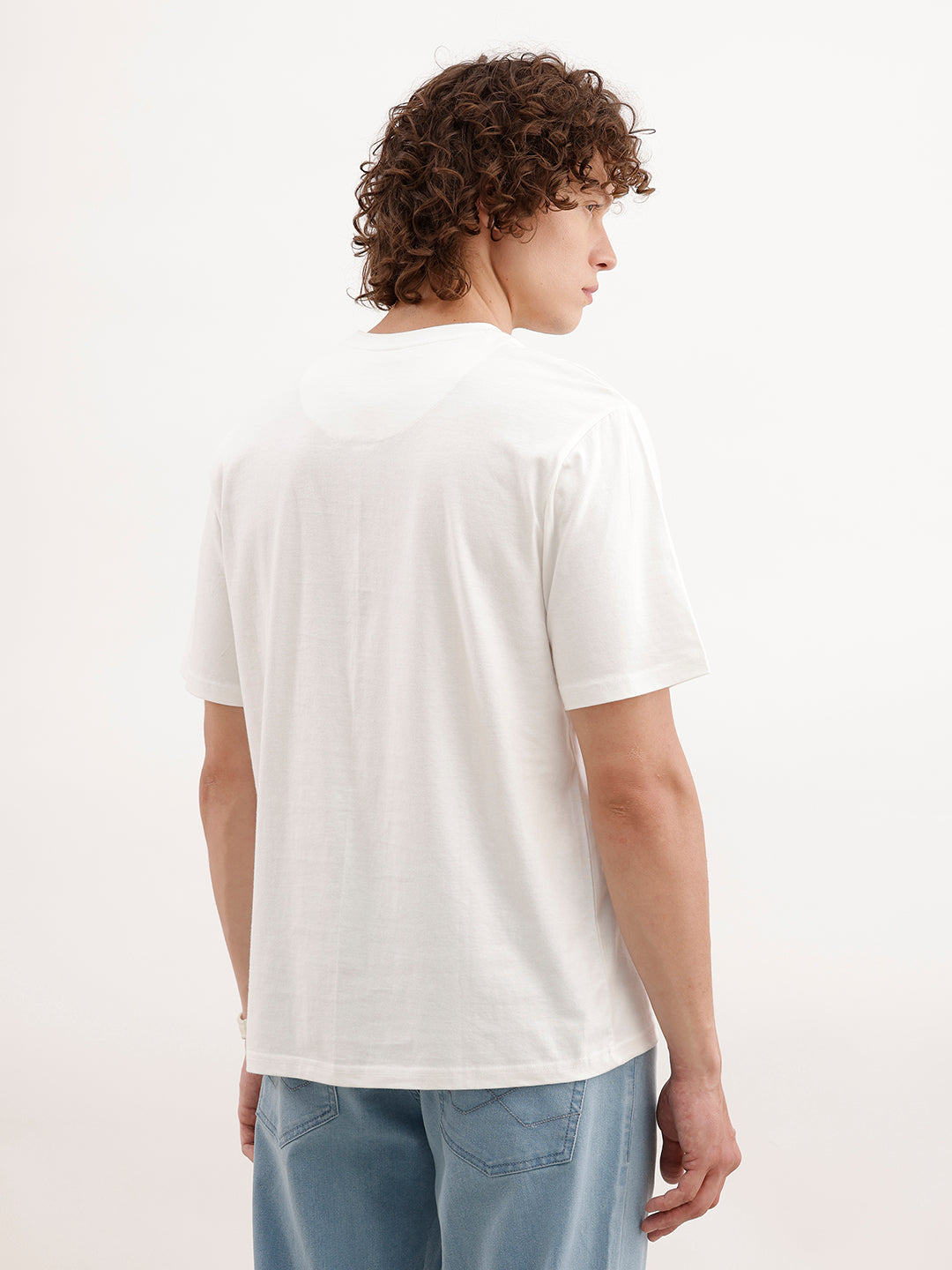Comfort Fit Puffer Printed T-Shirt  | White