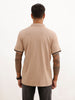 Slim Fit Panel Printed Polo T-Shirt | Beige