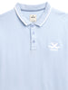 Solid Blue Logo Embroidered Polo T-Shirt