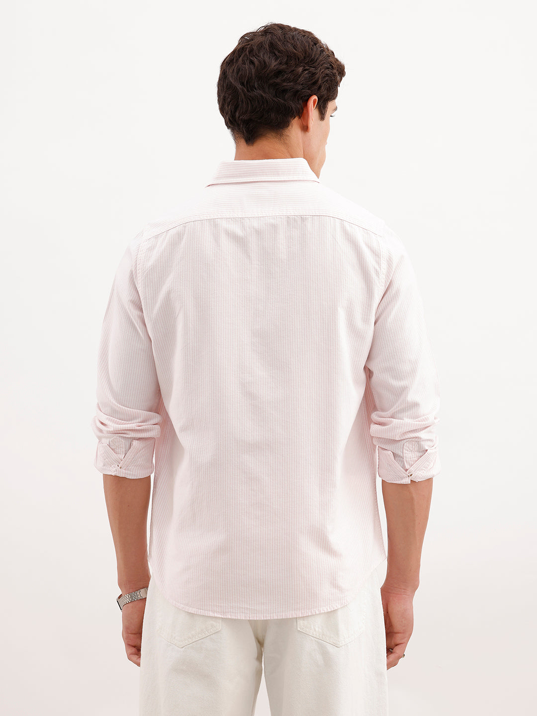 Regular Fit Striped Shirt  | Pink
