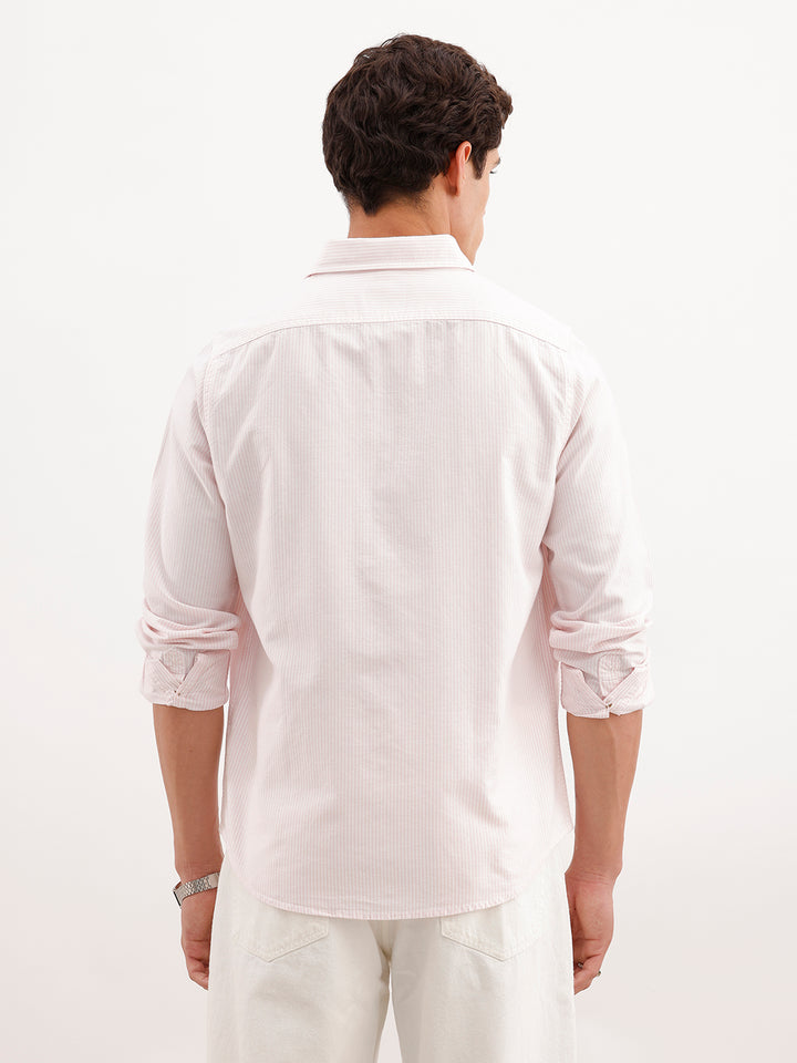 Regular Fit Striped Shirt  | Pink