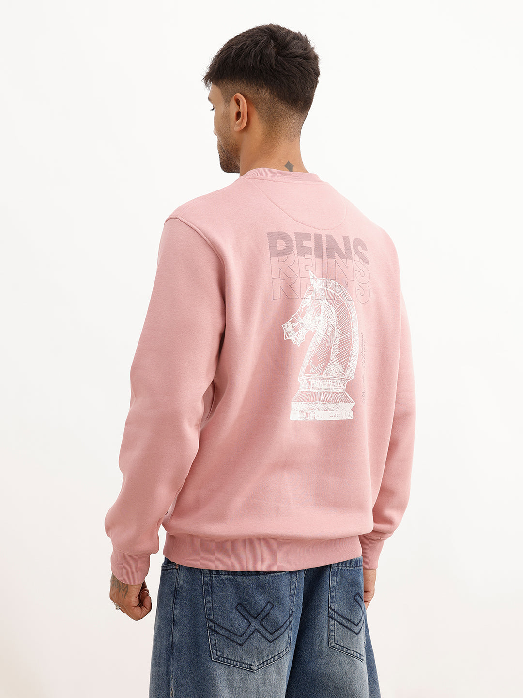 Regular Fit Placement Printed Sweatshirt | Pink