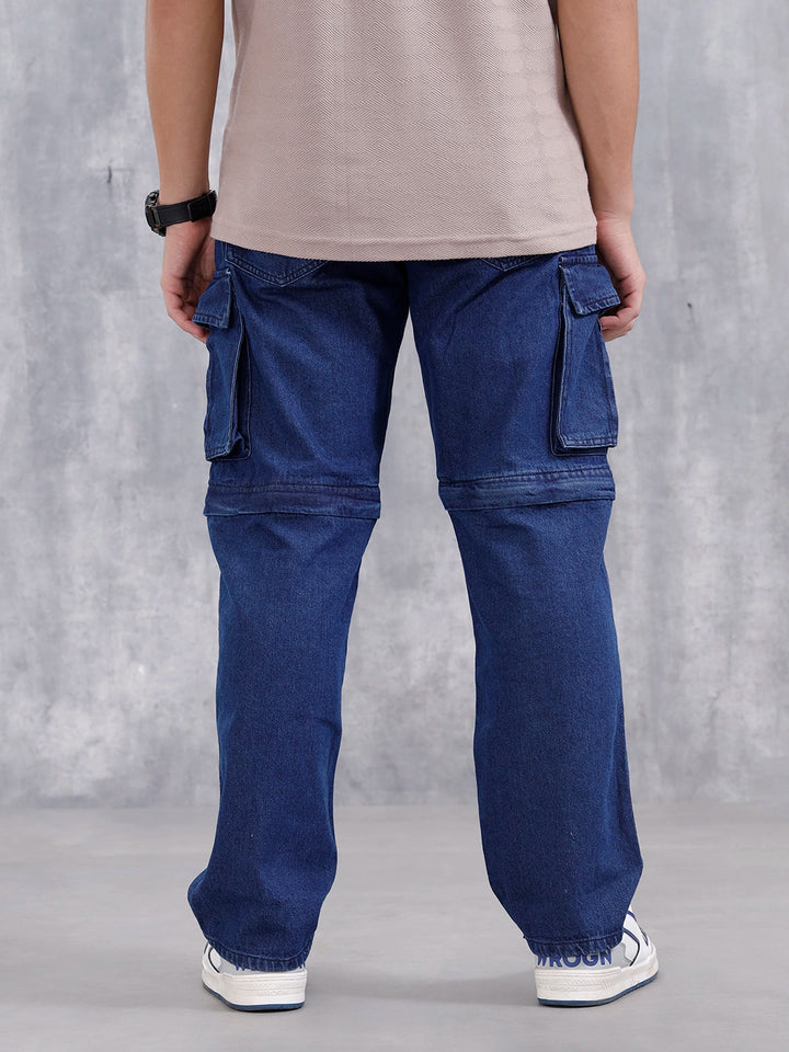 Men's Casual Loose Cargo Fit Jeans | Dark Stone