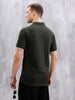 Cut & Sew Slim Fit Polo | Black/Olive