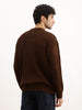 Solid Oversized Knitted Sweater | Brown
