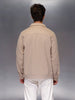 Men’s Beige Utility Overshirt Jacket | Cream