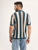 Slim Fit Flat Knit Polo T-Shirt | Teal