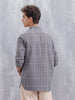 Textured Checkered Pattern Regualr Fit Shirt | Grey