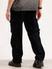 Solid Loose Fit Denim Cargo | Black