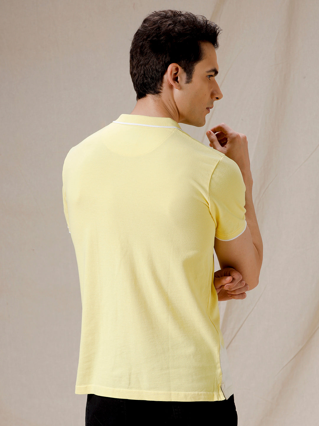 Dip Dyed Yellow Polo T-Shirt