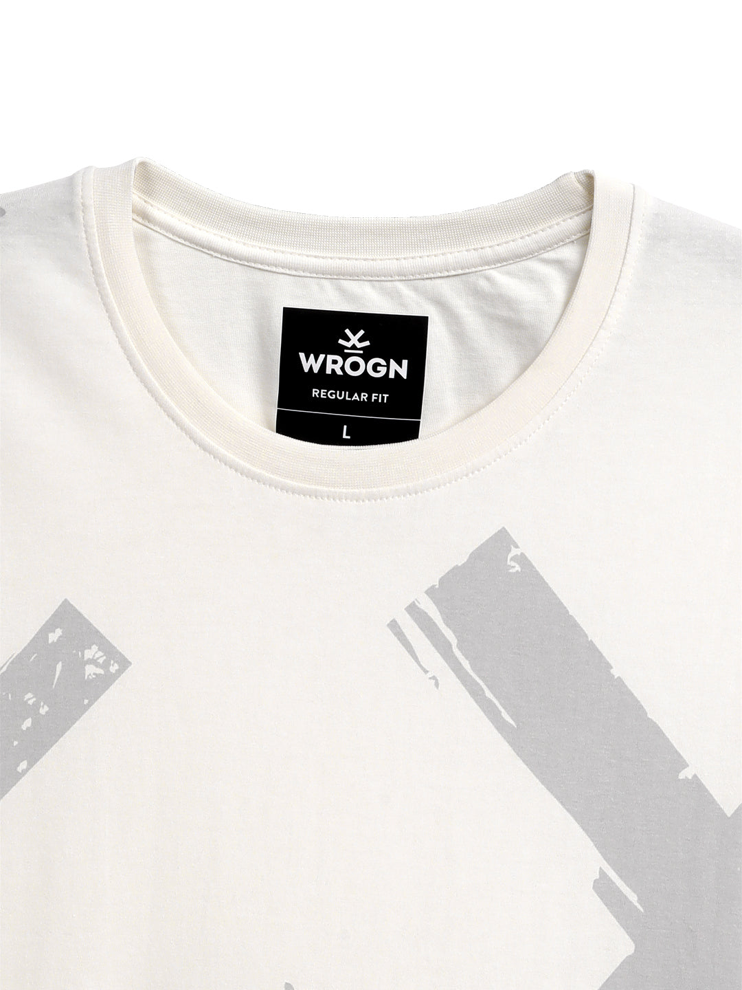 Wrogn Brush Strokes Off White T-Shirt