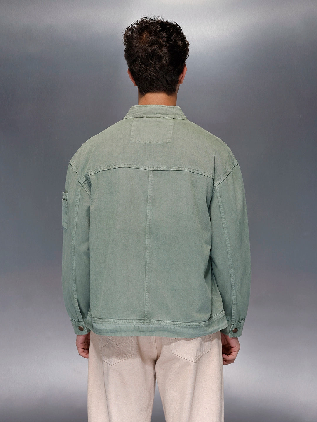 Sage Cargo-Style Zip Jacket | Olive