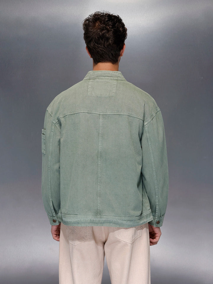 Sage Cargo-Style Zip Jacket | Olive