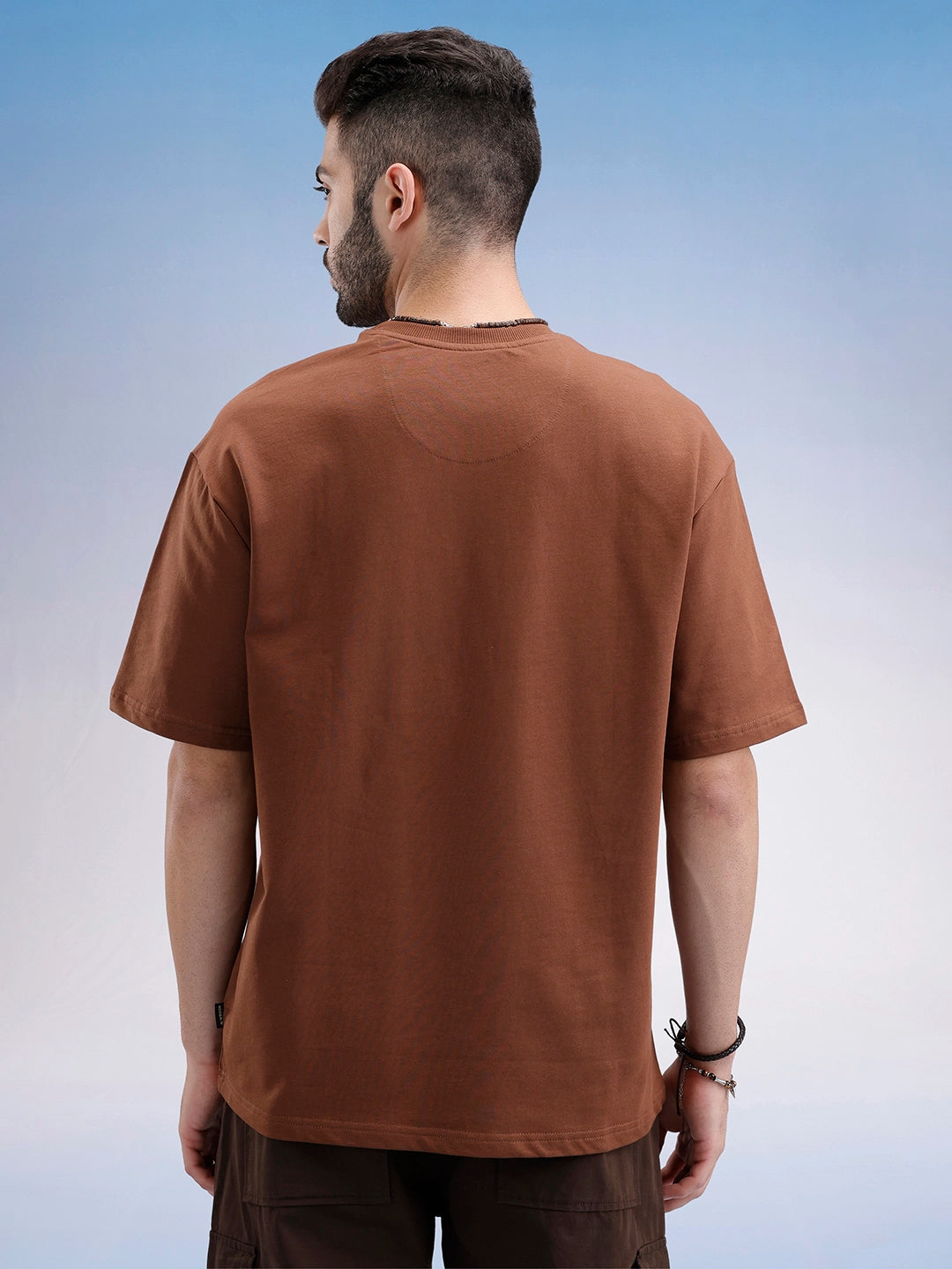 Oversized Fit Puffer Printed T-Shirt | Brown