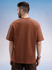 Oversized Fit Puffer Printed T-Shirt | Brown