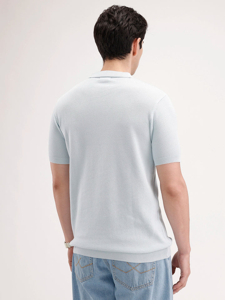 Solid Slim Fit Polo T-Shirt | Light Blue