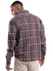 Elite Purple Herringbone Checkered Shirt