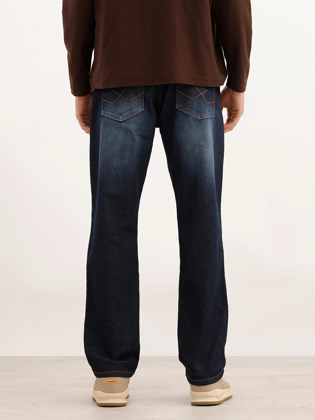 Light Faded Relaxed Fit Denim Jeans | Blue