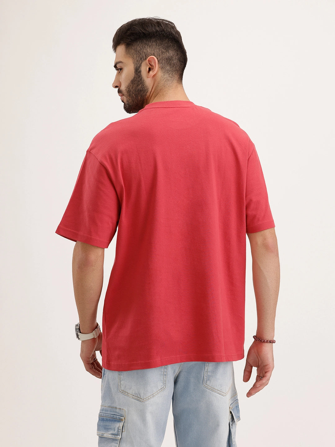 Oversized Fit Cut & Sew T-Shirt | Rust