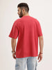 Oversized Fit Cut & Sew T-Shirt | Rust