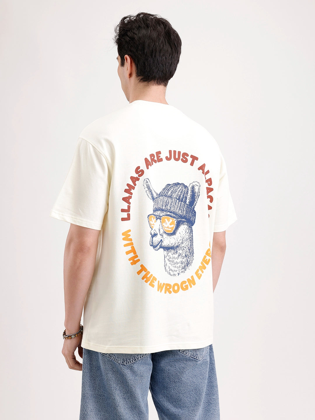 Classic Oversized Back Printed T-Shirt  | Yellow