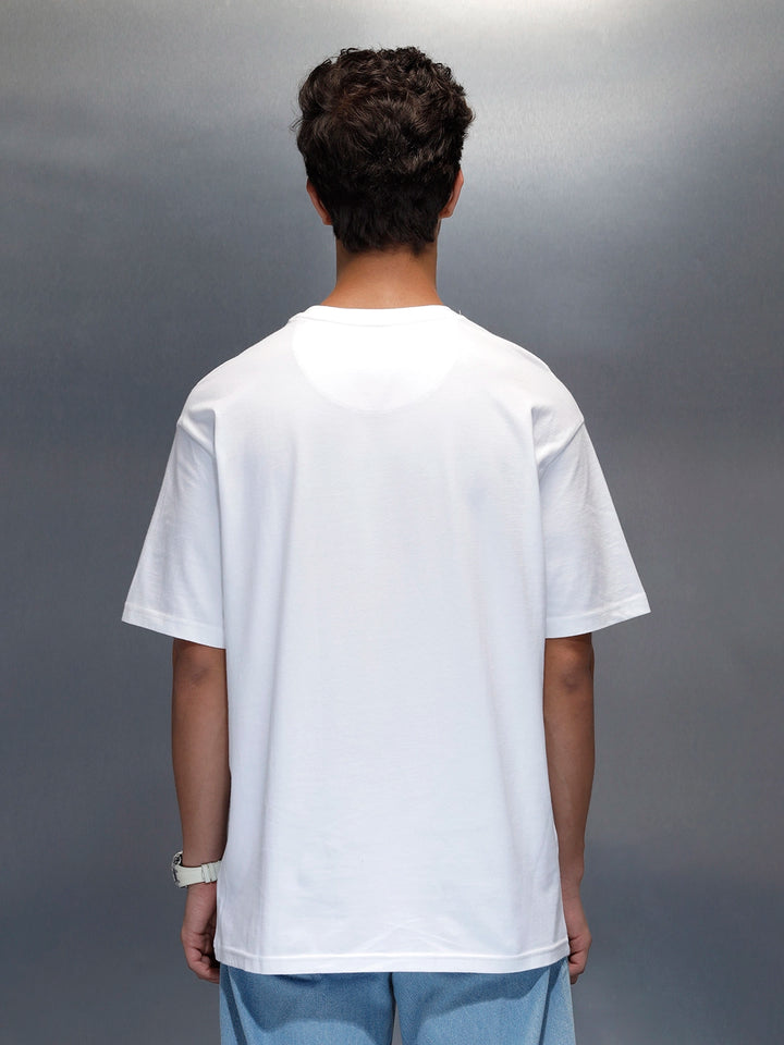 Men's Oversized Pocket Printed Graphic T-shirt | White